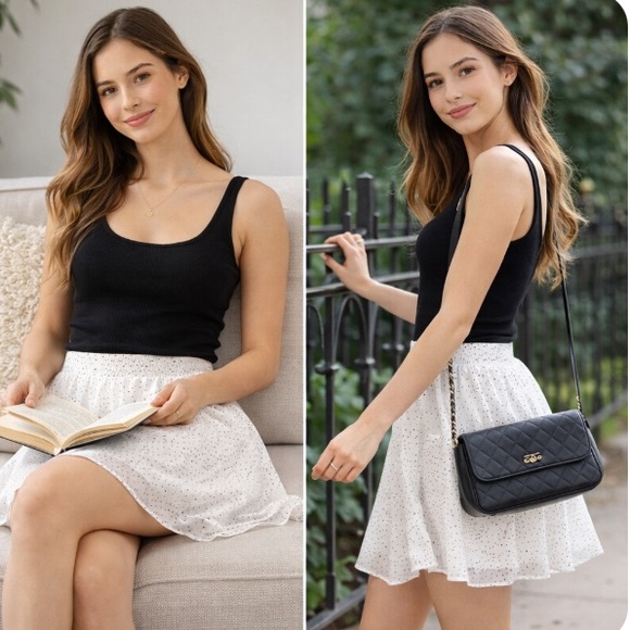 Banana Republic White Polka Dots Flowy Mini A-Line Summer Chic size Small - Picture 3 of 15